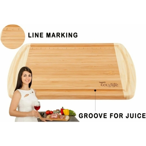 XL Bamboo Cutting Board Organic Eco & Life - Picture 5 of 14